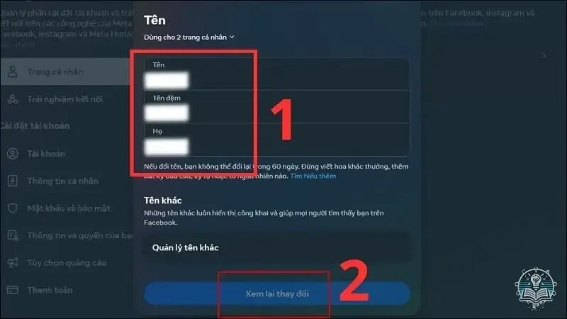 Cách đổi tên Facebook trên máy tính 4