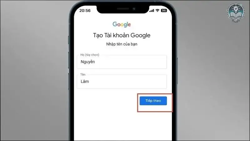 Cách tạo Gmail trên điện thoại 1