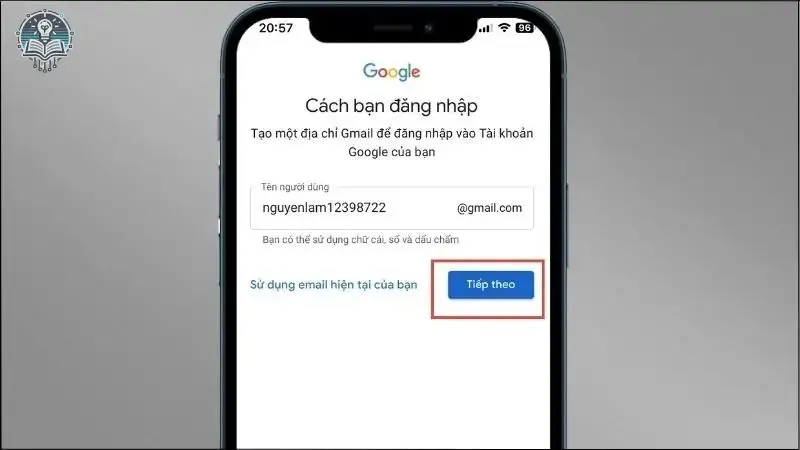 Cách tạo Gmail trên điện thoại 2