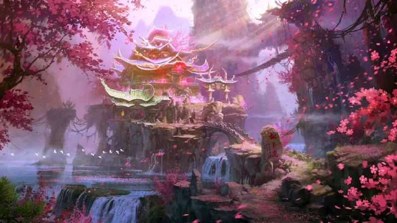 Hình nền điện thoại phong cảnh anime với nét vẽ sinh động, hấp dẫn