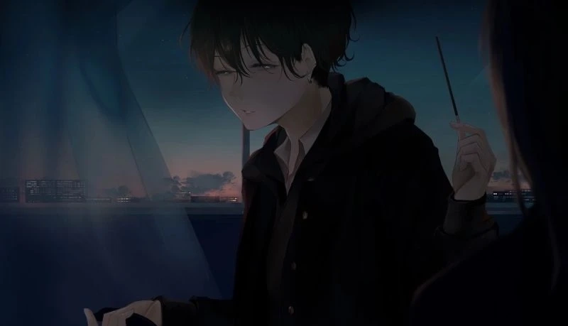 Avatar anime đen trắng thể hiện sự mạnh mẽ và cá tính trong không gian