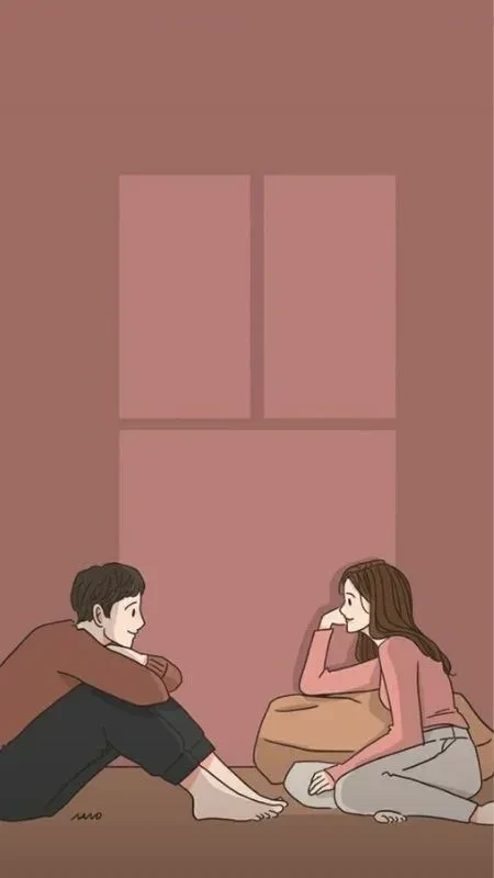 Hình ảnh cặp đôi yêu nhau buồn thể hiện nỗi nhớ và xa cách