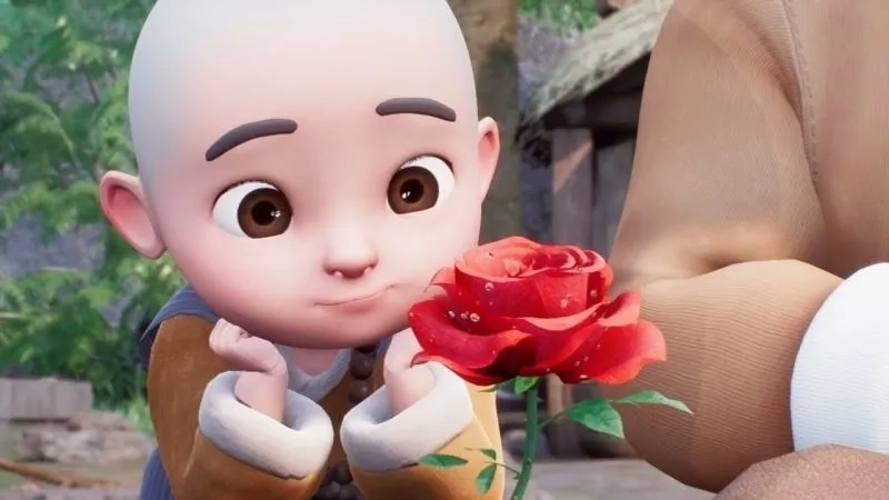 Chú tiểu hoạt hình tạo không gian tươi mới và đáng yêu
