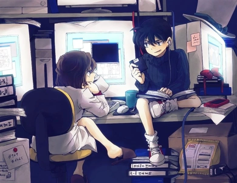 Shinichi và Ran cute tạo nên một khoảnh khắc đáng yêu của cặp đôi trong thế giới Conan
