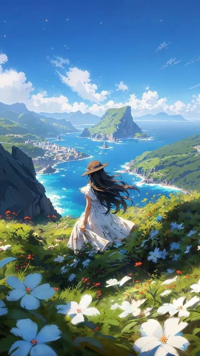 Hình nền điện thoại anime nữ với nét vẽ tinh tế và dễ thương