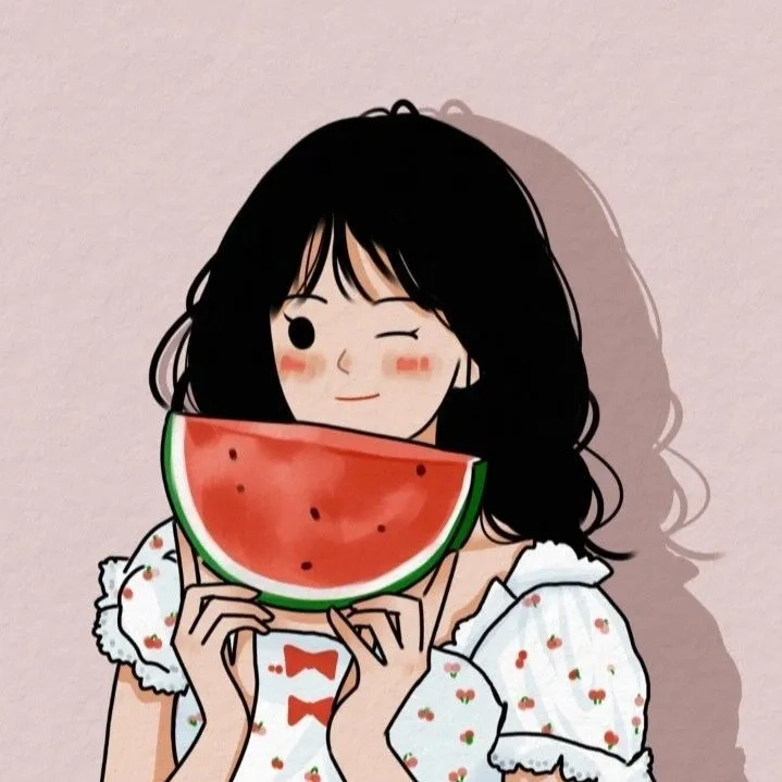 Hình nền dưa hấu cute tạo không gian dễ thương và tươi vui