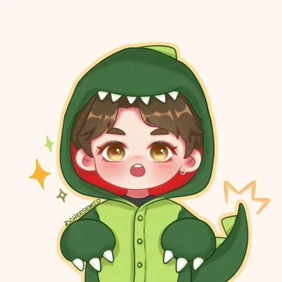 Chibi avatar khủng long dễ thương, tạo điểm nhấn ngọt ngào cho màn hình