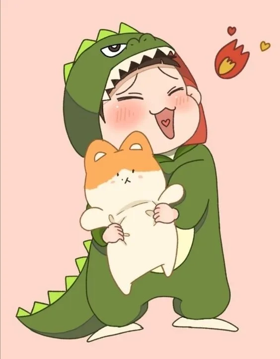 Avatar khủng long xanh cute thể hiện nét dễ thương và năng động