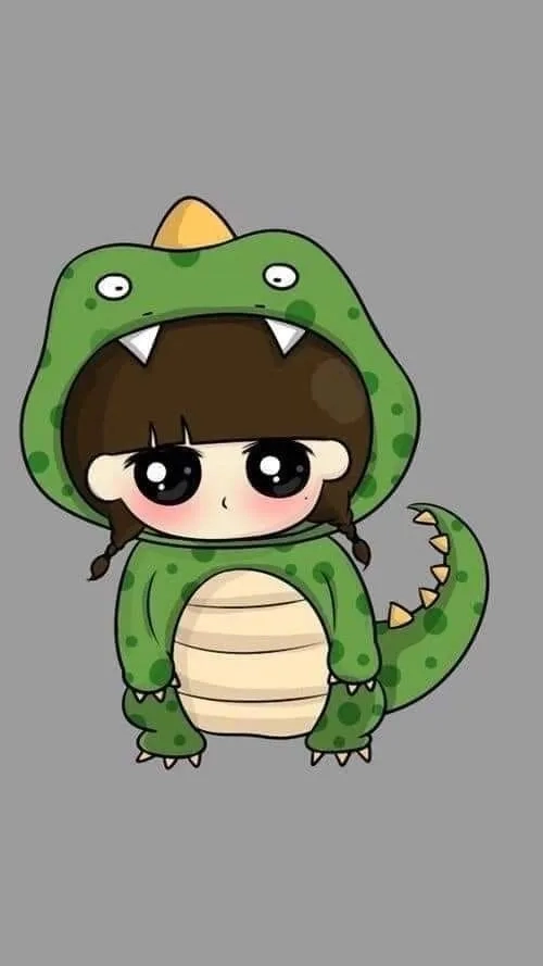 Khủng long xanh cute dễ thương mang lại cảm giác tươi mới cho màn hình