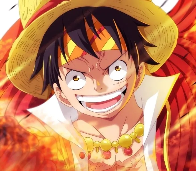 Ảnh Luffy thần mặt trời Nika thể hiện sức mạnh vô hạn và sự tỏa sáng