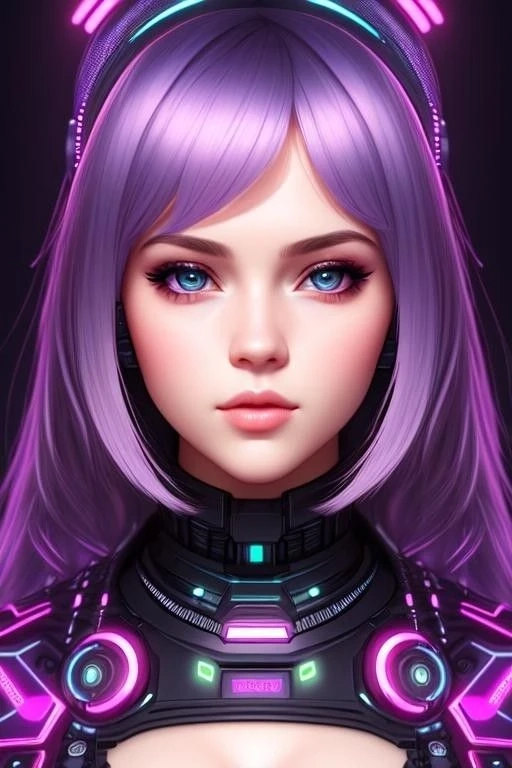 Avatar màu tím anime thể hiện phong cách dễ thương và độc đáo