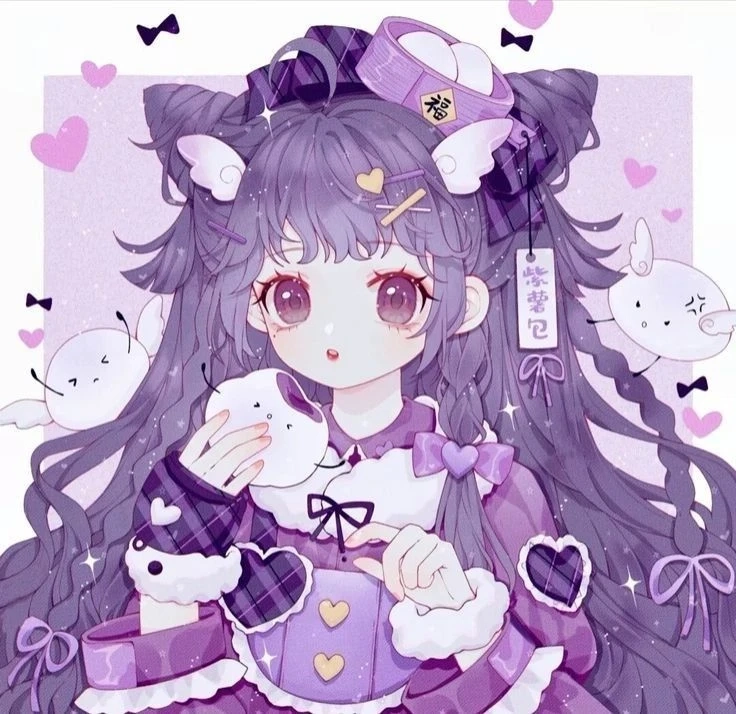 Hình nền màu tím cute cho máy tính tạo sự dễ thương và sinh động