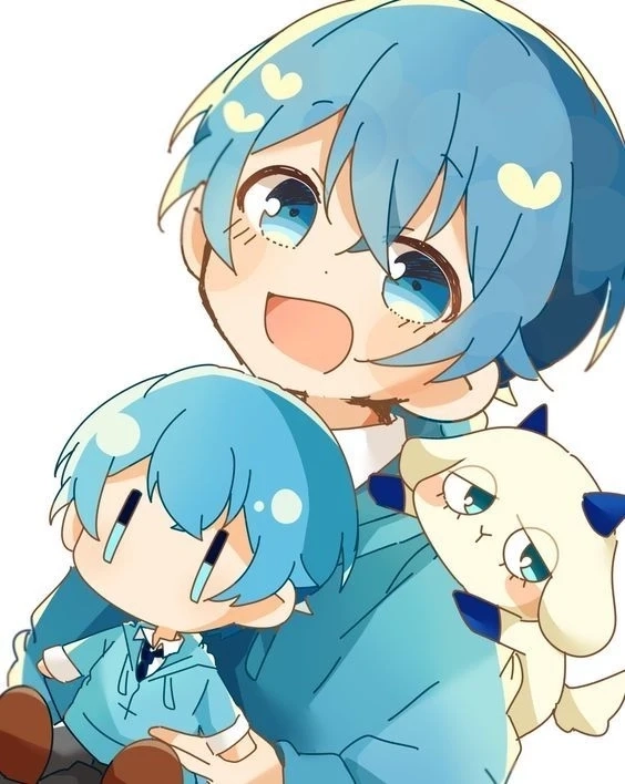Avatar anime nữ màu xanh dương tạo không gian dễ thương và tươi sáng