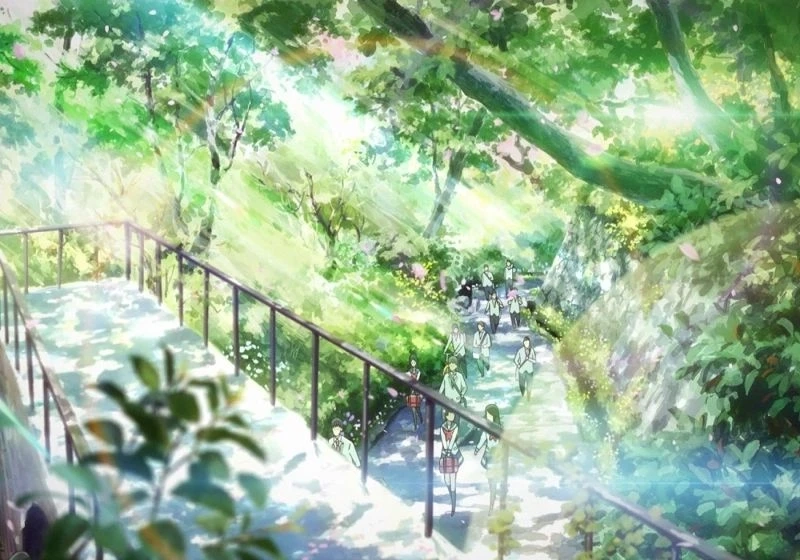 Hình nền máy tính phong cảnh anime tạo không gian dễ chịu và tươi mới