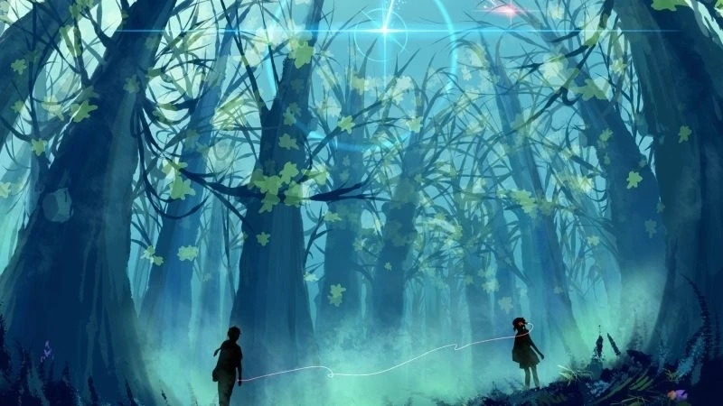 Ảnh nền phong cảnh anime đẹp tạo không gian mộng mơ và đáng yêu