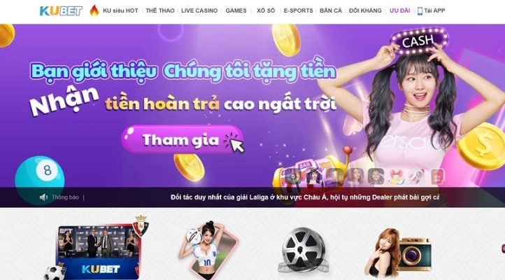 Những trò chơi áp dụng chương trình Tiền hoàn trả cao