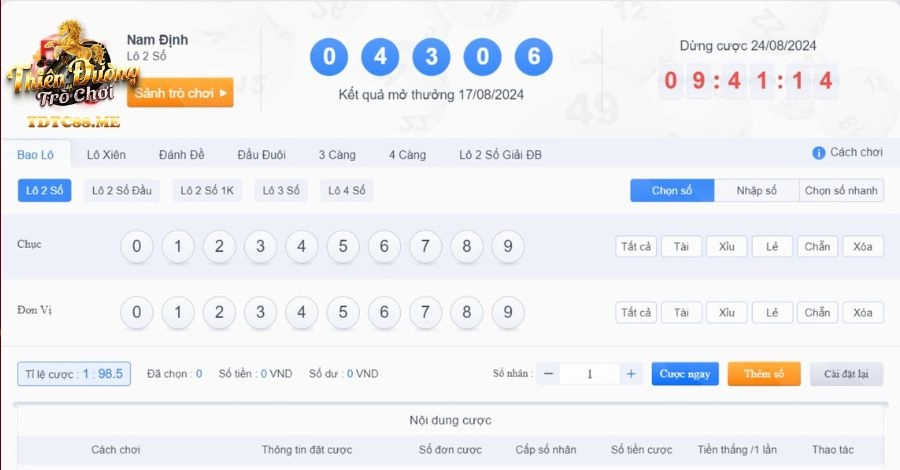 Hướng dẫn chi tiết cách chơi lô đề tại TDTC88 cơ bản