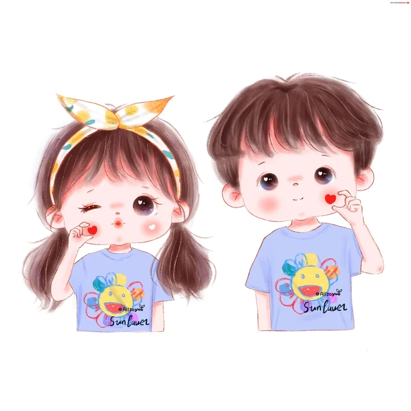 Ảnh đôi dễ thương với ảnh cặp đôi anime chibi cute