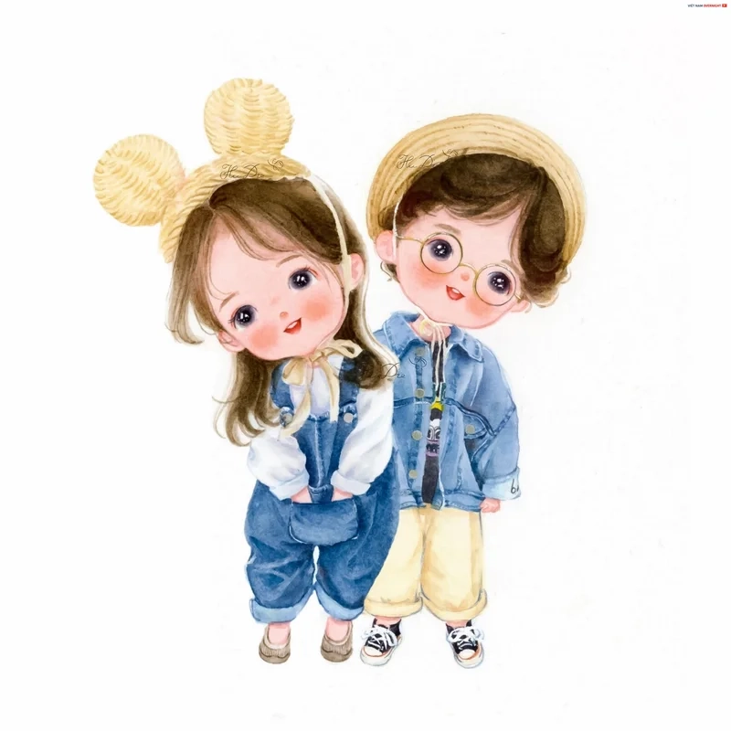 Đáng yêu hết nấc với avatar ảnh cặp đôi anime chibi cute