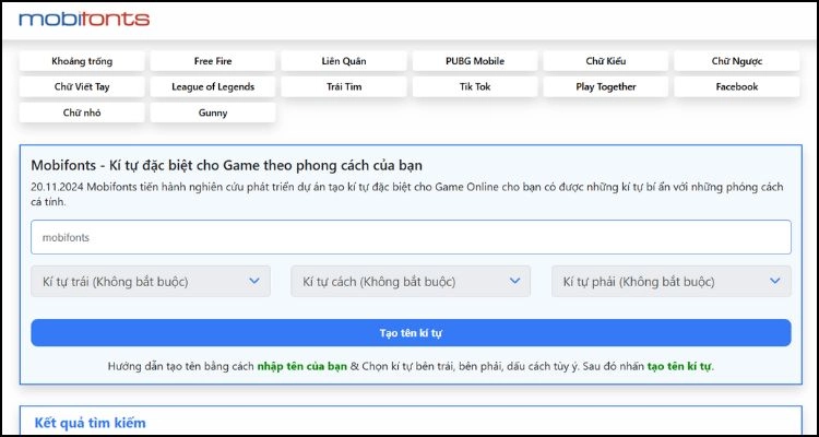 Sáng tạo kí tự đặc biệt miễn phí và nhanh chóng với Mobifonts 