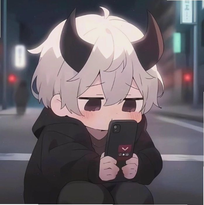 Ảnh ác quỷ anime chibi dễ thương với nét mặt tươi sáng