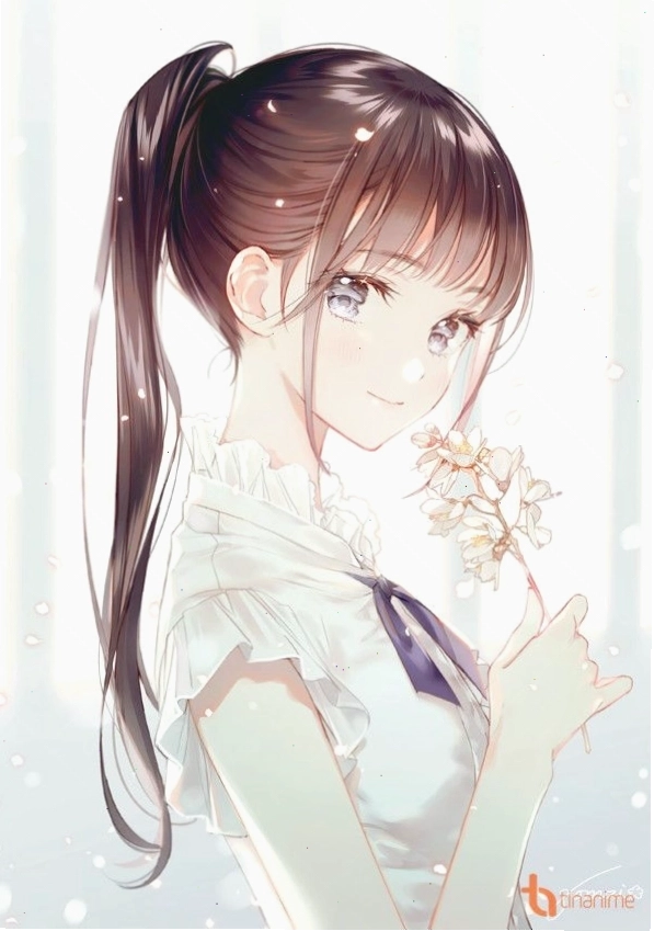 Ảnh anime cô gái dễ thương với mái tóc và trang phục nổi bật