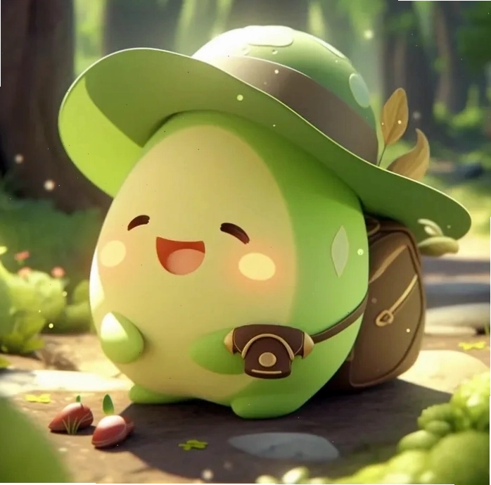 Ảnh quả bơ chibi 3D