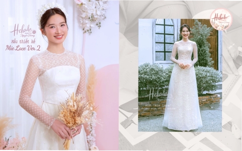 Áo dài cổ tròn duyên dáng