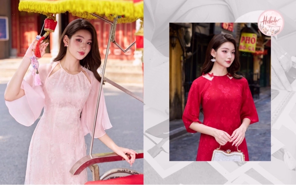 Áo dài cổ yếm gợi cảm