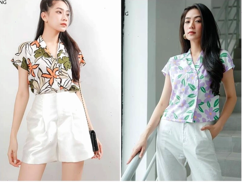 Áo sơ mi nữ cách điệu cổ vest thanh lịch và chuyên nghiệp