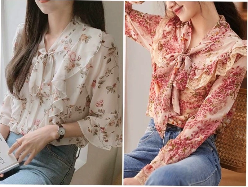 Áo sơ mi nữ cách điệu lụa cổ điển sang trọng