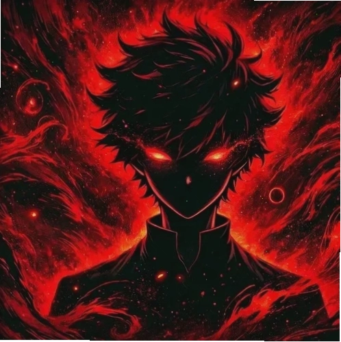 Avatar anime nam ác quỷ với ánh mắt sắc lạnh và biểu cảm bí ẩn