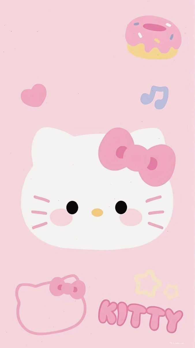 Avatar Hello Kitty màu hồng ngọt ngào với nụ cười tươi tắn