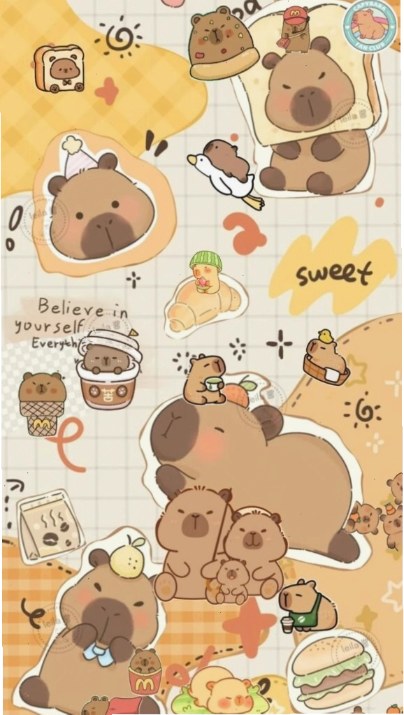 Bộ đôi capybara vô tri đáng yêu cho avatar đôi