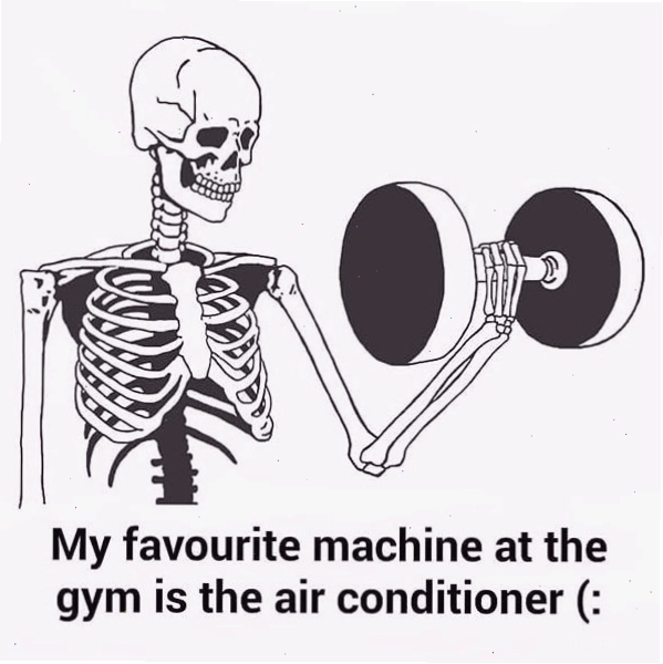 Bộ xương cố gắng tập gym