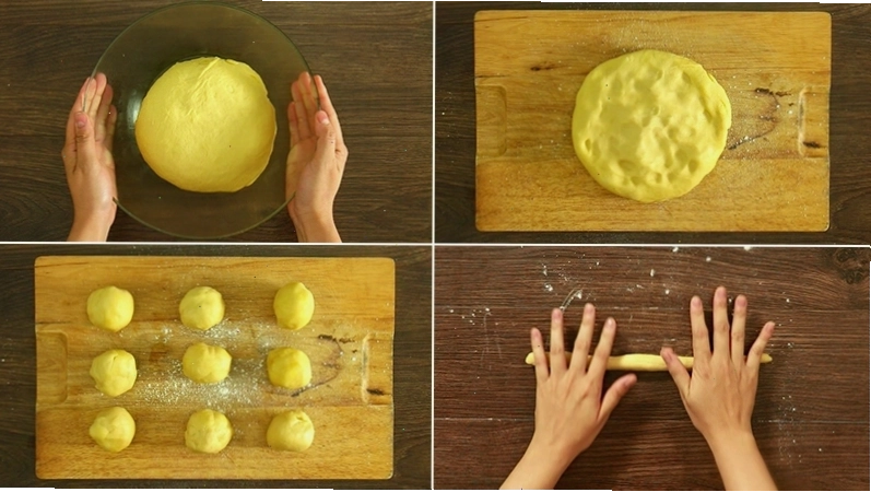 Bước 3: Chia bột thành các phần bằng nhau
