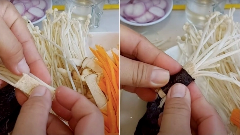 Các bước làm mực chay từ nấm kim châm và hem chay