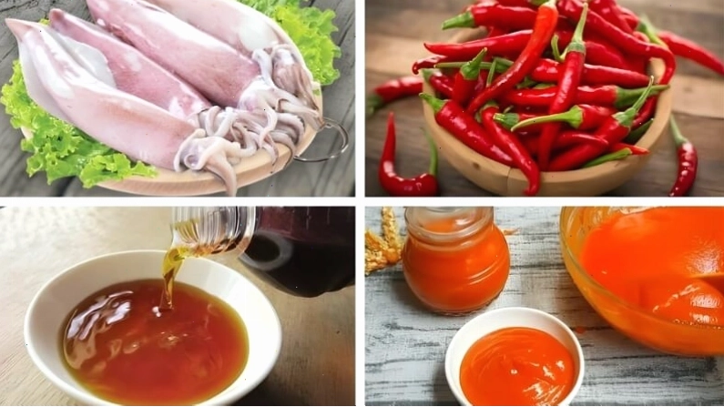 Các nguyên liệu tươi ngon cần thiết để làm mực rim nước mắm