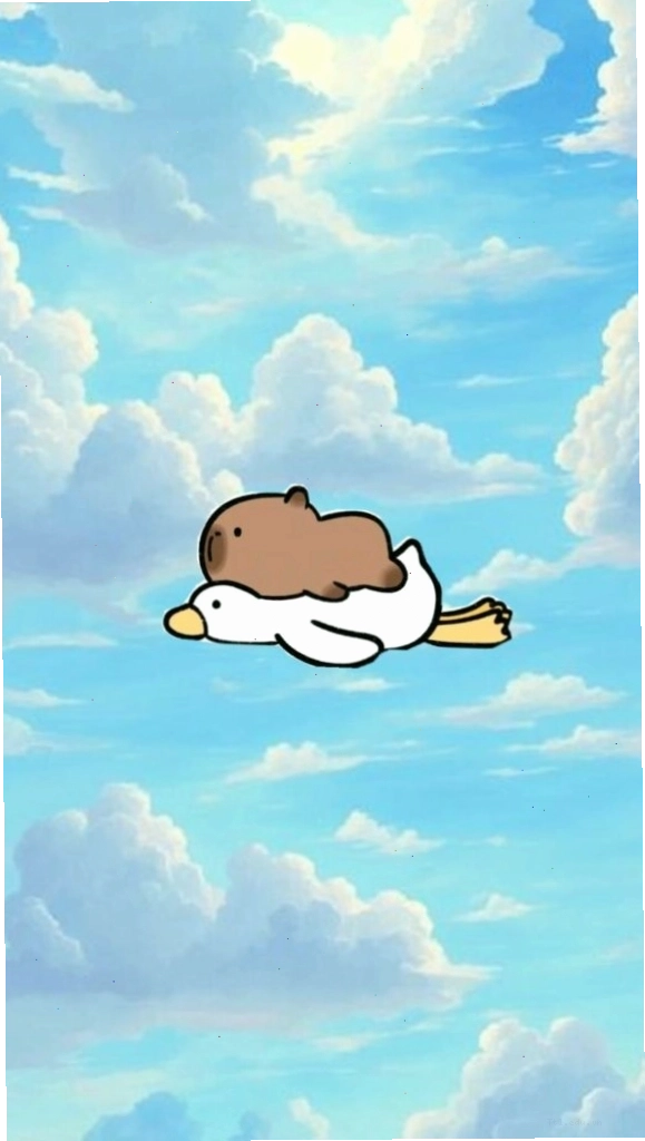 Capybara lướt mây trắng vô tư