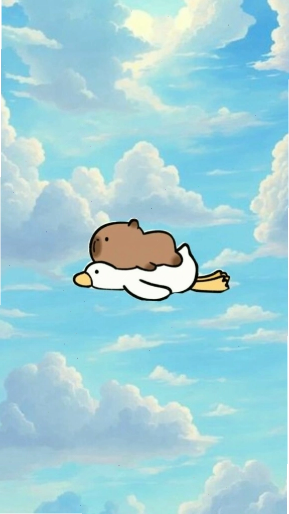 Capybara lướt mây trắng vô tư giữa trời