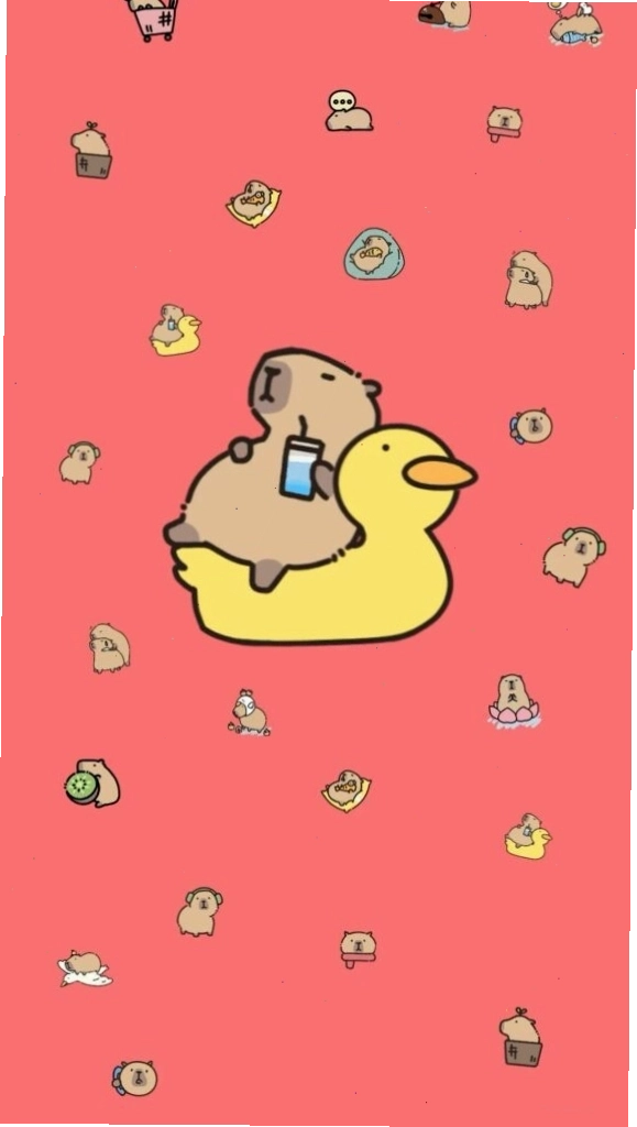 Capybara thư giãn trên phao vịt