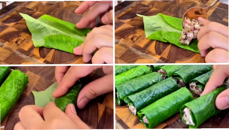 Chả lá lốt đang được chiên vàng giòn