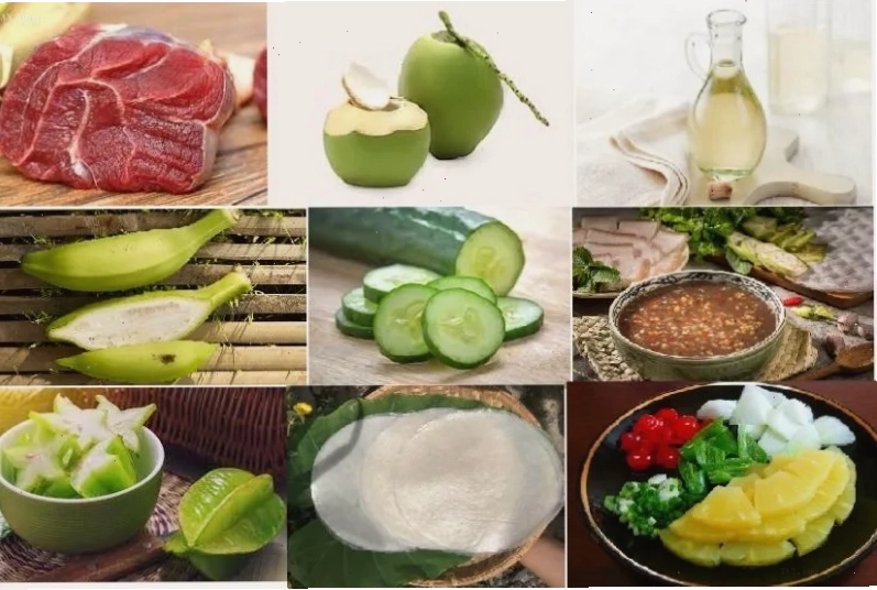 Chuẩn bị các nguyên liệu tươi ngon cho món bò nhúng dấm