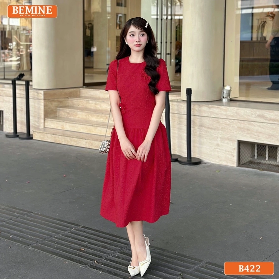 Đầm BEMINE B422 dáng dài hiện đại cho nàng văn phòng, tôn dáng hiệu quả