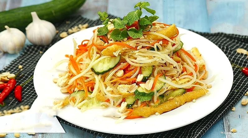 Gói đu đủ chay thanh đạm
