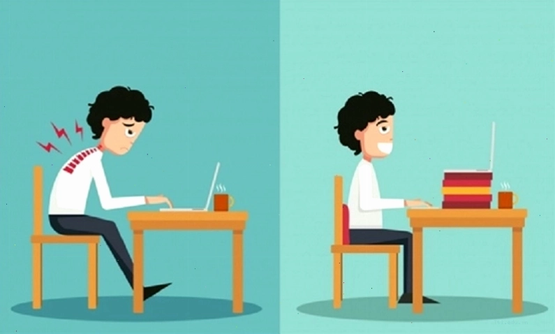 Gù lưng do làm việc sai tư thế và thiếu vận động