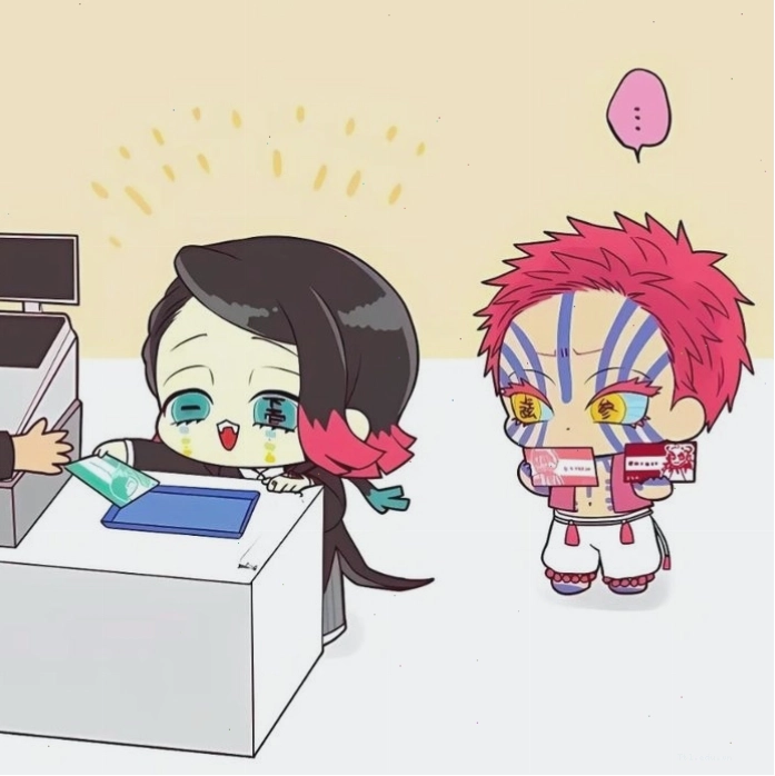 Hình ảnh ác quỷ anime chibi nữ với biểu cảm tươi sáng và ngộ nghĩnh