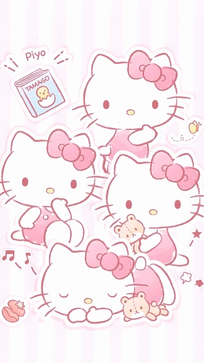 Hình ảnh Hello Kitty với phụ kiện nơ xinh xắn trên đầu