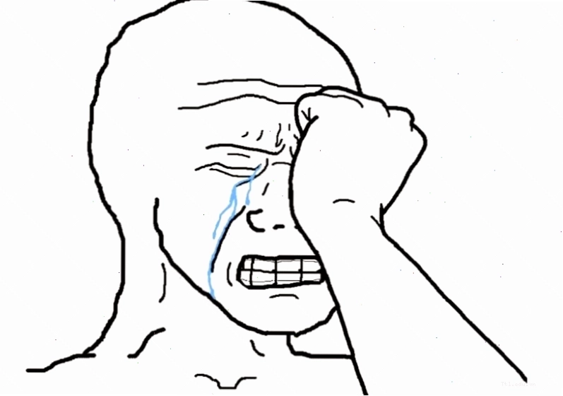Hình ảnh meme khóc với biểu cảm đáng yêu