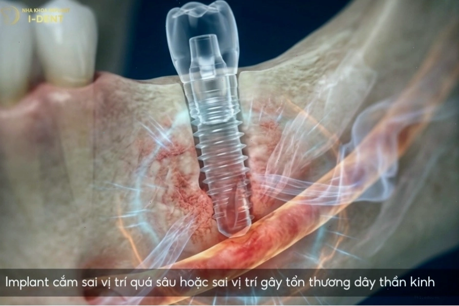 Hình ảnh mô phỏng tình trạng viêm quanh implant